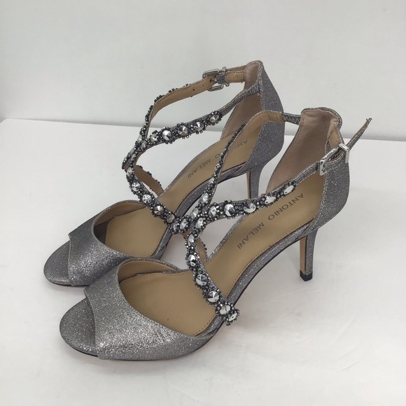 Antonio Melani Jamme Galaxy Heel Formal Wedding Party Silver Size 7 - Picture 2 of 9